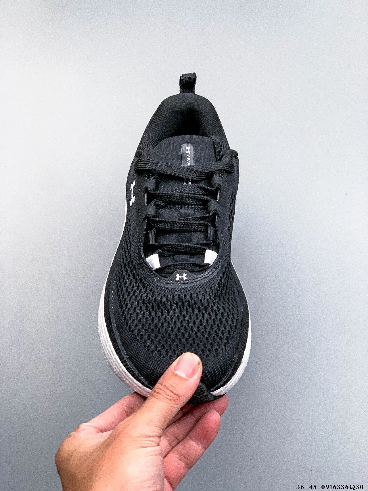 Infinite Elite Mesh Running Shoes Ebony Black - Gallery Image 2 - Detailed View