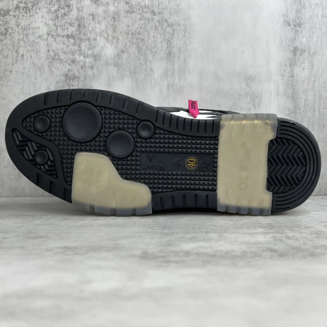 Low Top Croc Embossed Leather Sneakers White Black Magenta - Gallery Image 8 - Detailed View