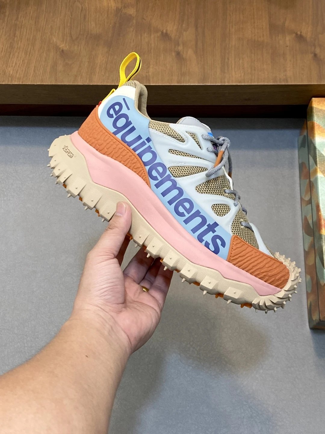 Moncler Trailgrip Amoeba Salehe Bembury Sneakers Brown - Gallery Image 4 - Detailed View