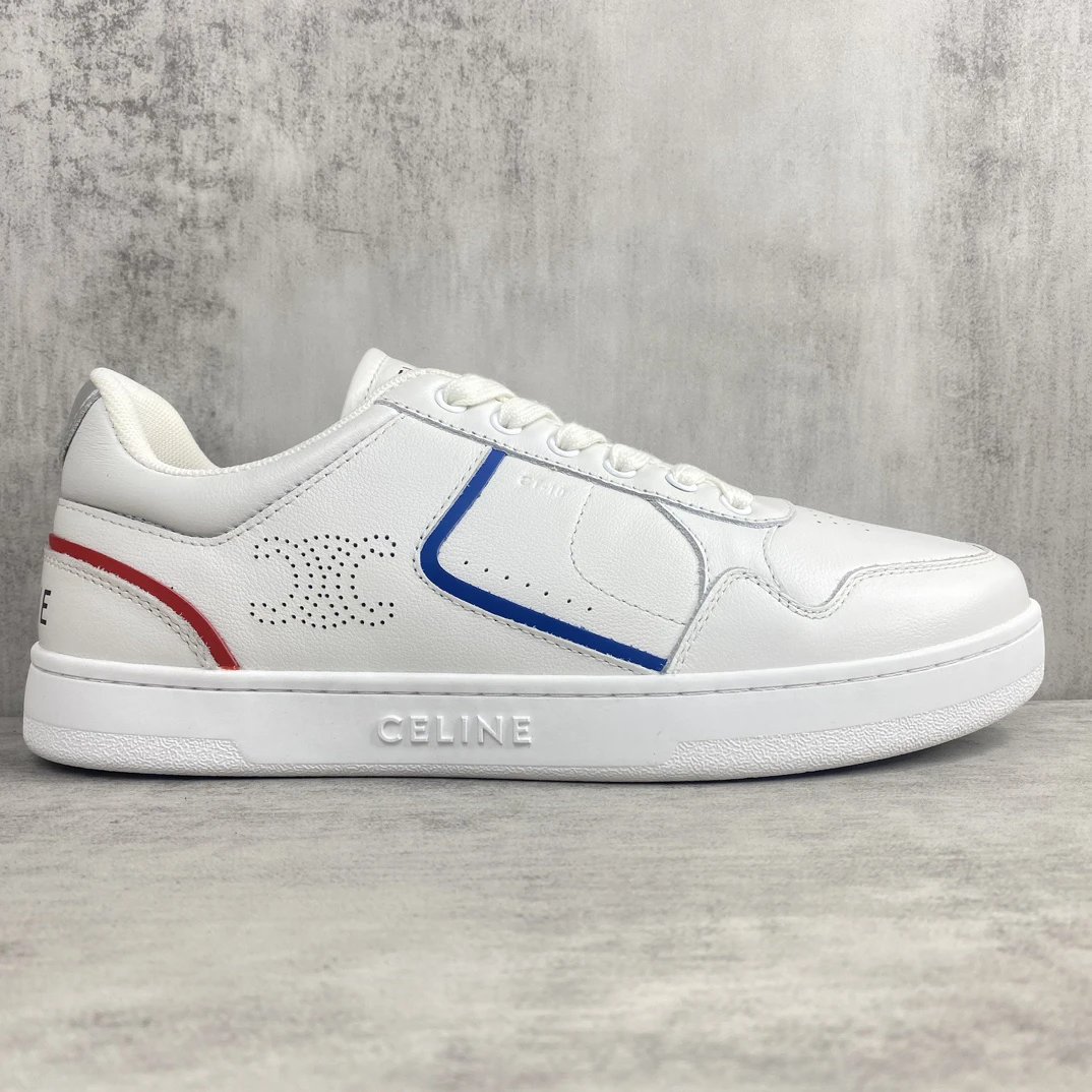 CT-10 Low Top Leather Sneakers Summer White Sapphire - Gallery Image 6 - Detailed View