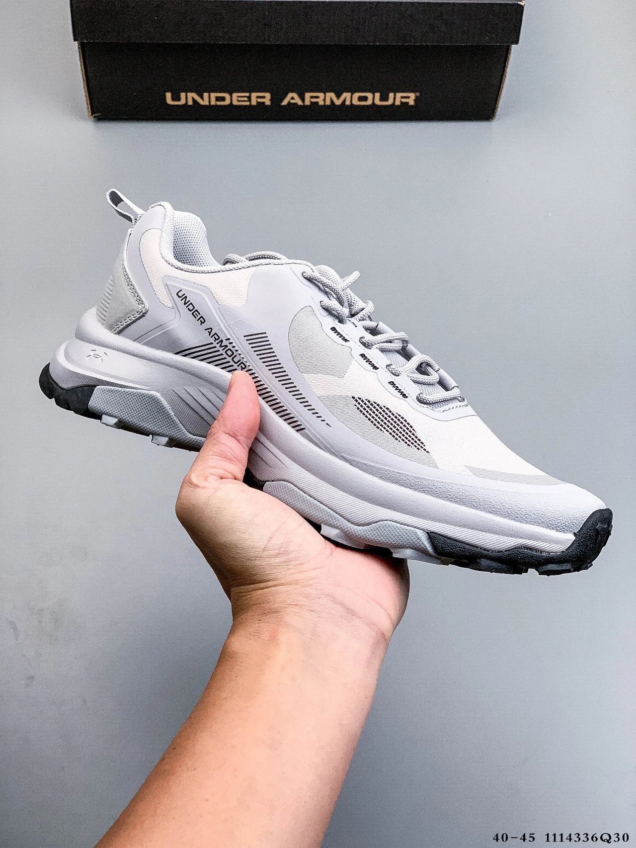 Trail Running Sneakers Shock Absorb Grip Mist Grey - Gallery Image 1 - Detailed View