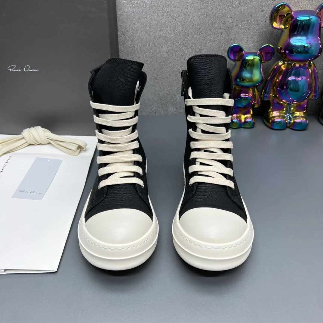 Rick Owens High-top Casual Sneakers Black - Gallery Image 8 - Detailed View