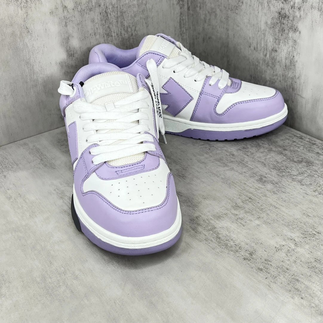 Low Top Leather Sneakers Retro Style Breathable Lilac - Gallery Image 2 - Detailed View