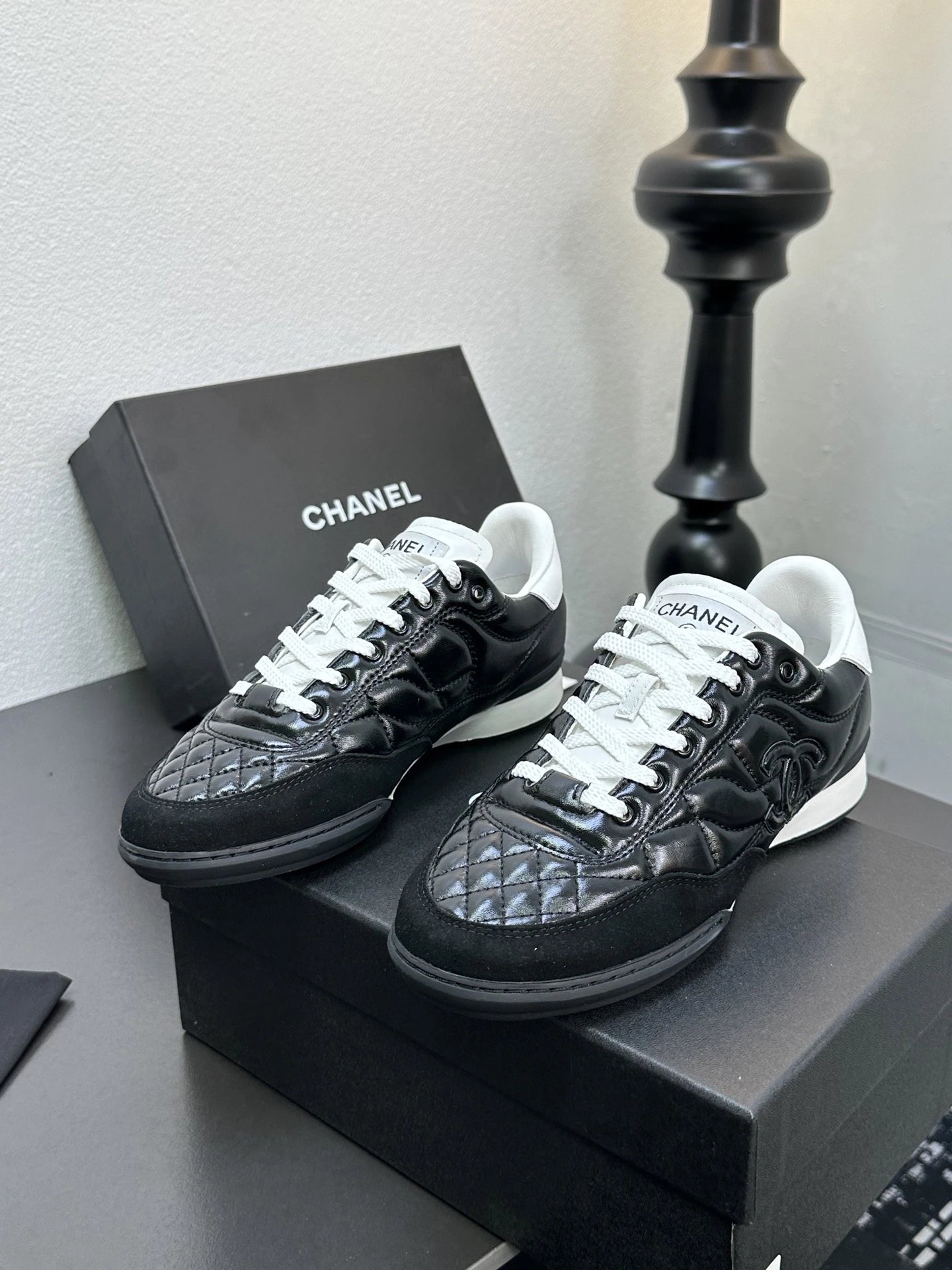 Chanel Quilted Sneakers Black - Gallery Image 7 - Detailed View