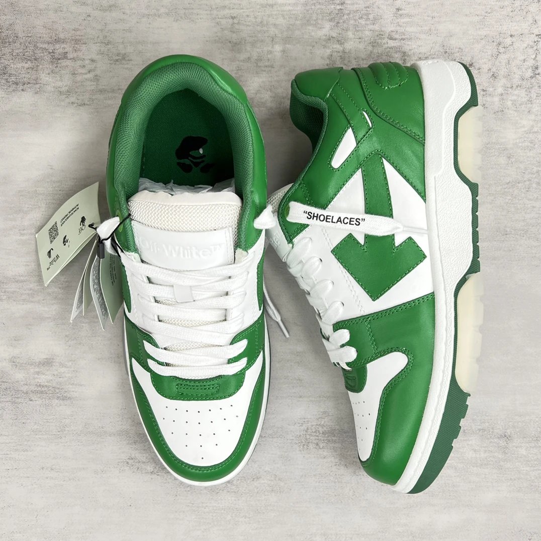 Low Top Leather Sneakers Breathable Sole Emerald Green - Gallery Image 3 - Detailed View