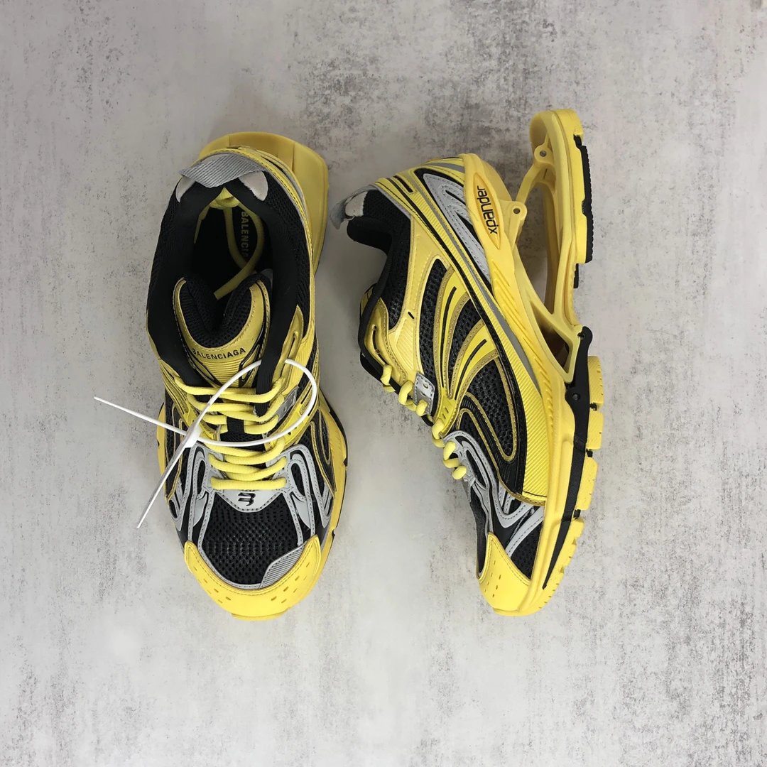 Retro X-Pander Mesh Running Sneakers Goldenrod Yellow - Gallery Image 3 - Detailed View