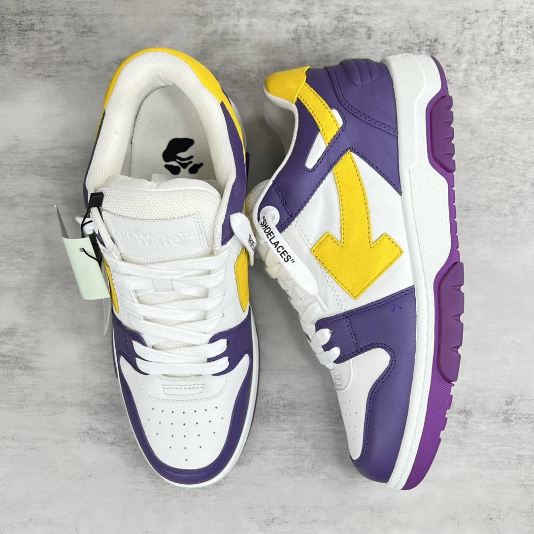 Off-White Low Top Sneakers Purple Yellow - Gallery Image 3 - Detailed View
