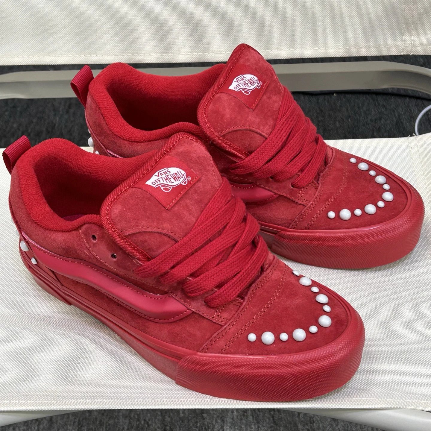 Suede Low Top Skate Shoes Crimson Pearl - Gallery Image 3 - Detailed View