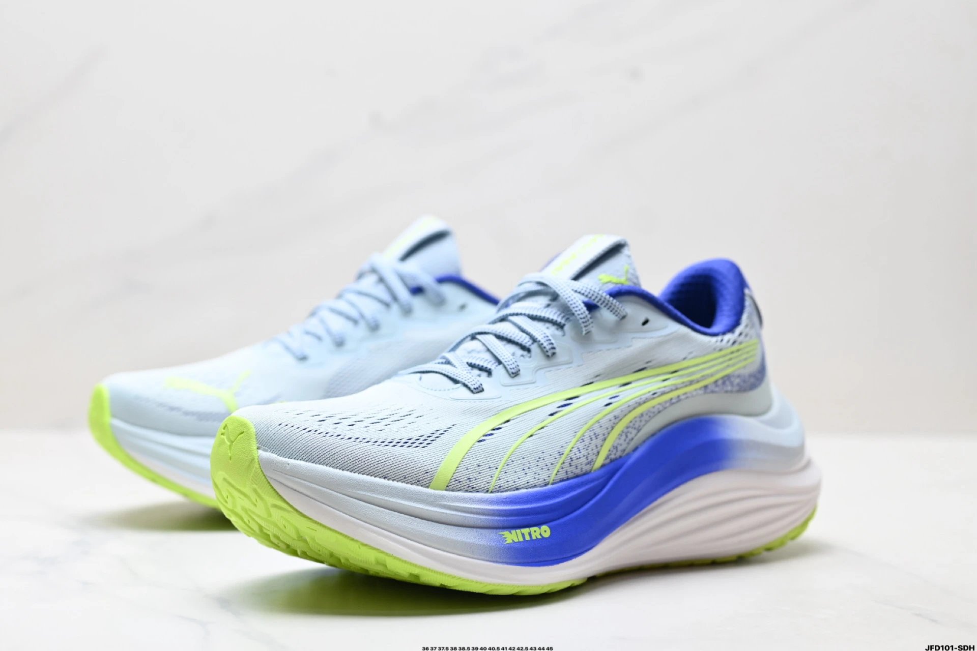 PUMA Deviate NITRO Sneakers White Blue - Gallery Image 4 - Detailed View
