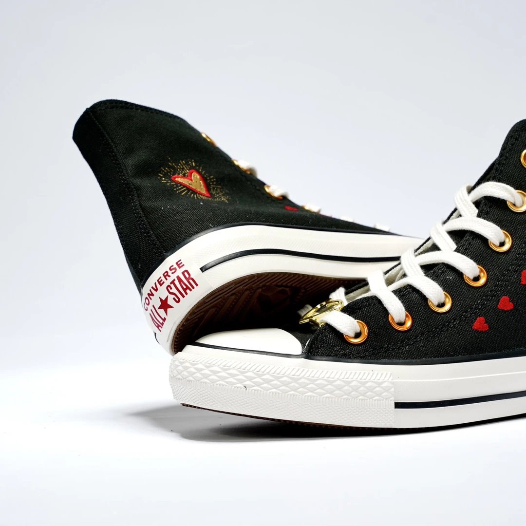 Valentine Canvas High Top Sneakers Ebony Black - Gallery Image 9 - Detailed View