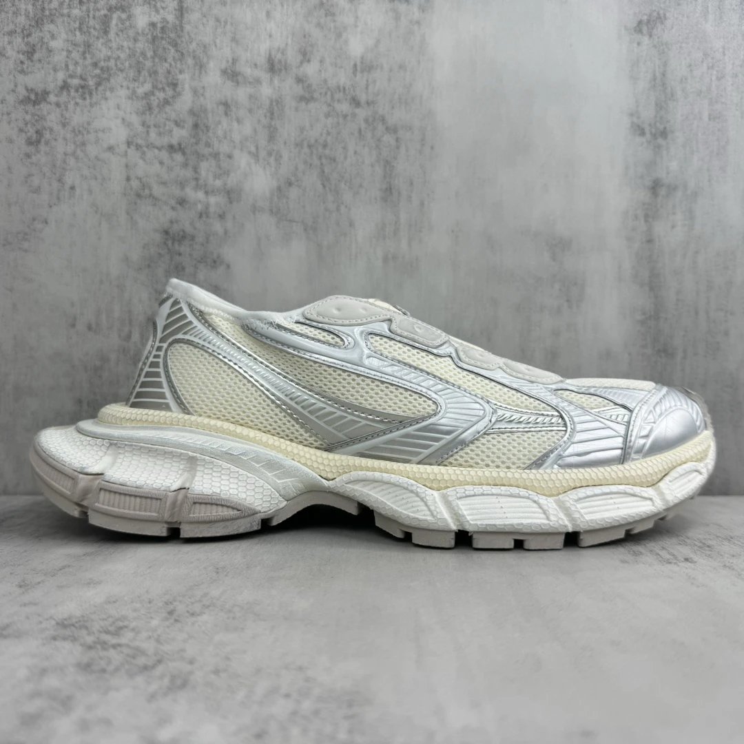 Chunky Mesh Slip-On Trainers Vintage White - Gallery Image 6 - Detailed View