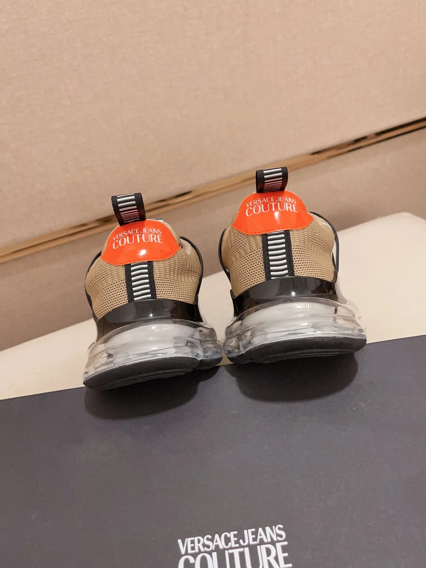 Luxury Knit Running Sneakers Sandstone - Gallery Image 8 - Detailed View