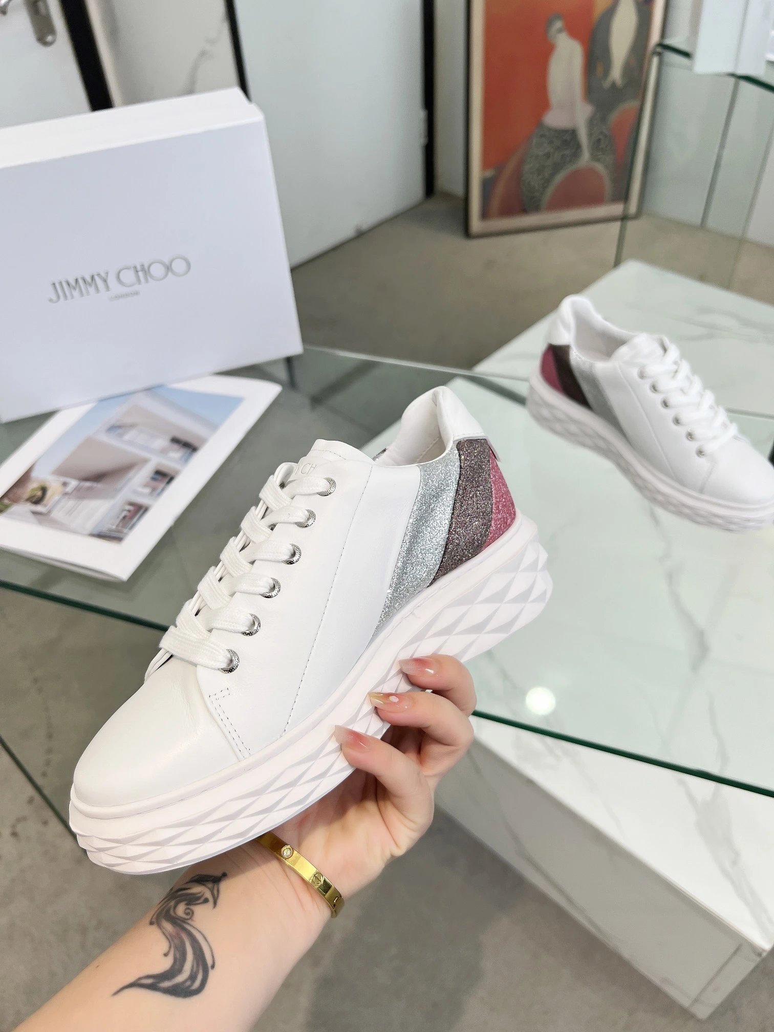Jimmy Choo Diamond Sneakers Multicolor - Gallery Image 7 - Detailed View
