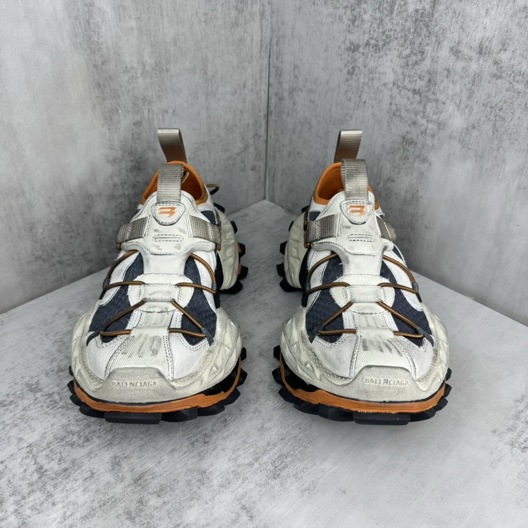 Chunky Mesh Trail Sneakers Multi-Tone Ivory Orange - Gallery Image 4 - Detailed View