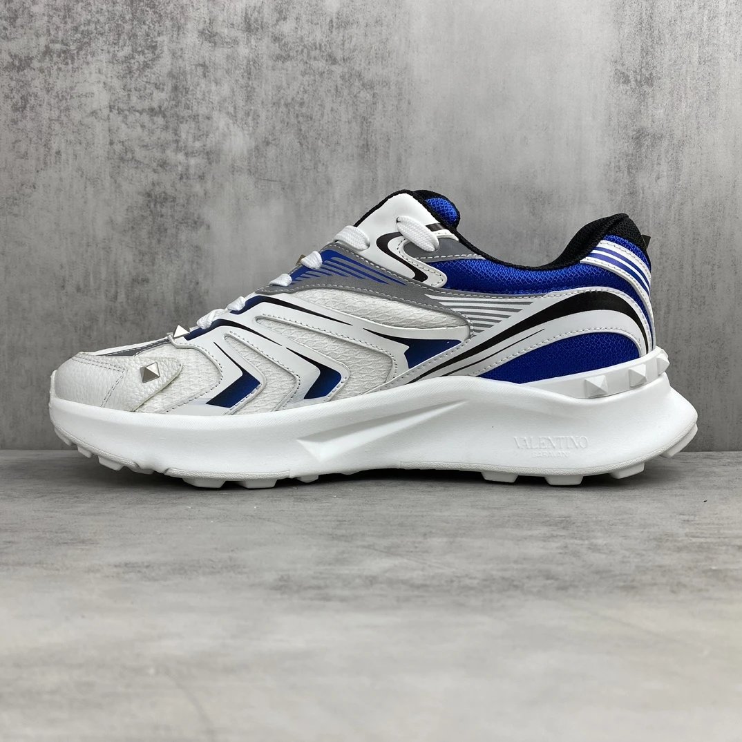 Chunky Leather Running Sneakers White Sapphire - Gallery Image 7 - Detailed View
