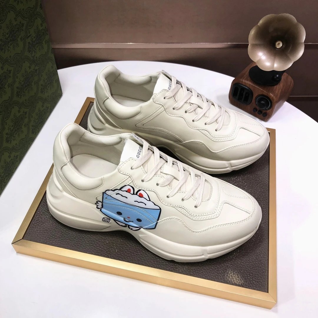 GUCCI Rhyton Clunky Sneakers White Blue Red