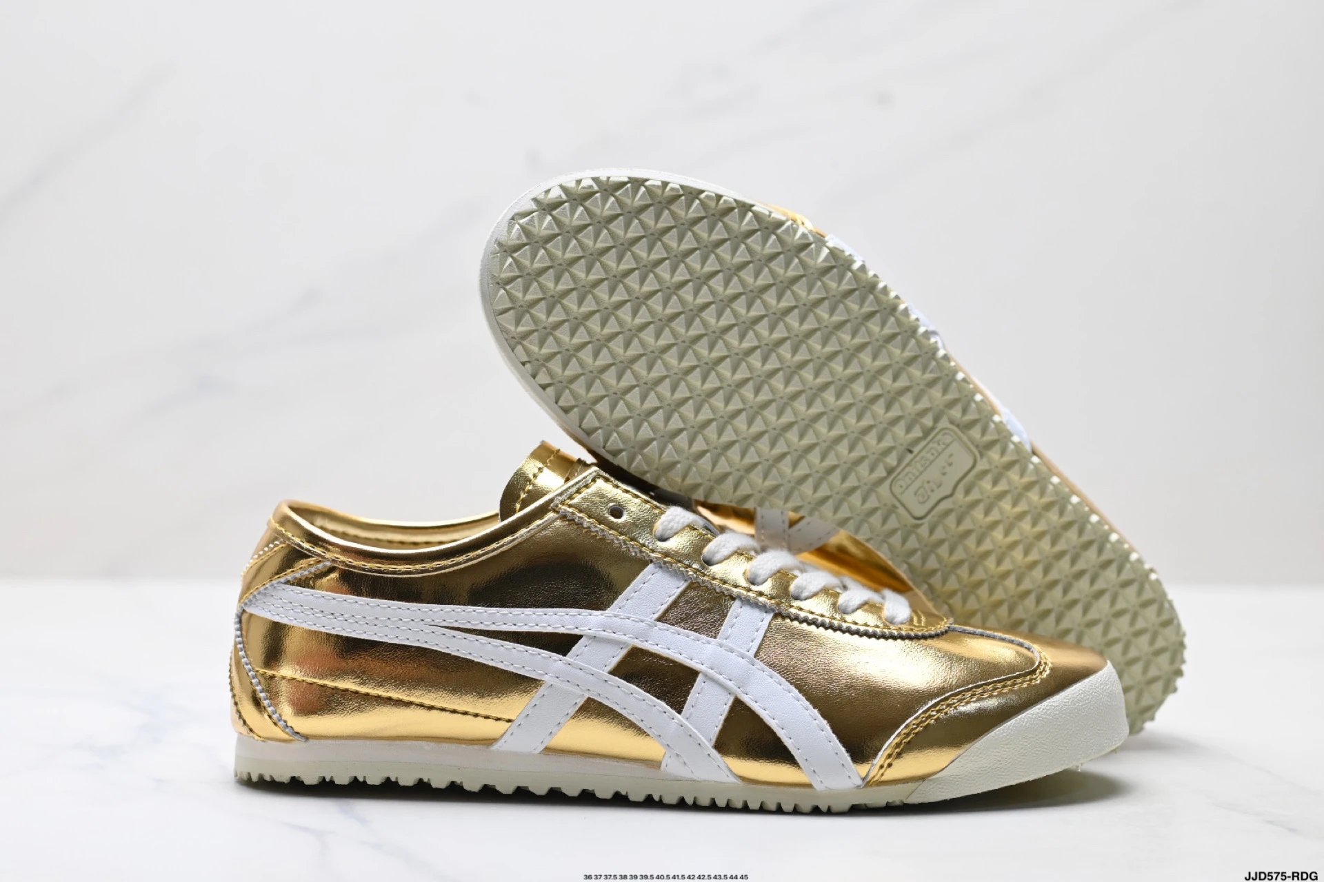 Onitsuka Tiger NIPPON MADE Mexico 66 Deluxe Sneakers Gold White - Gallery Image 5 - Detailed View