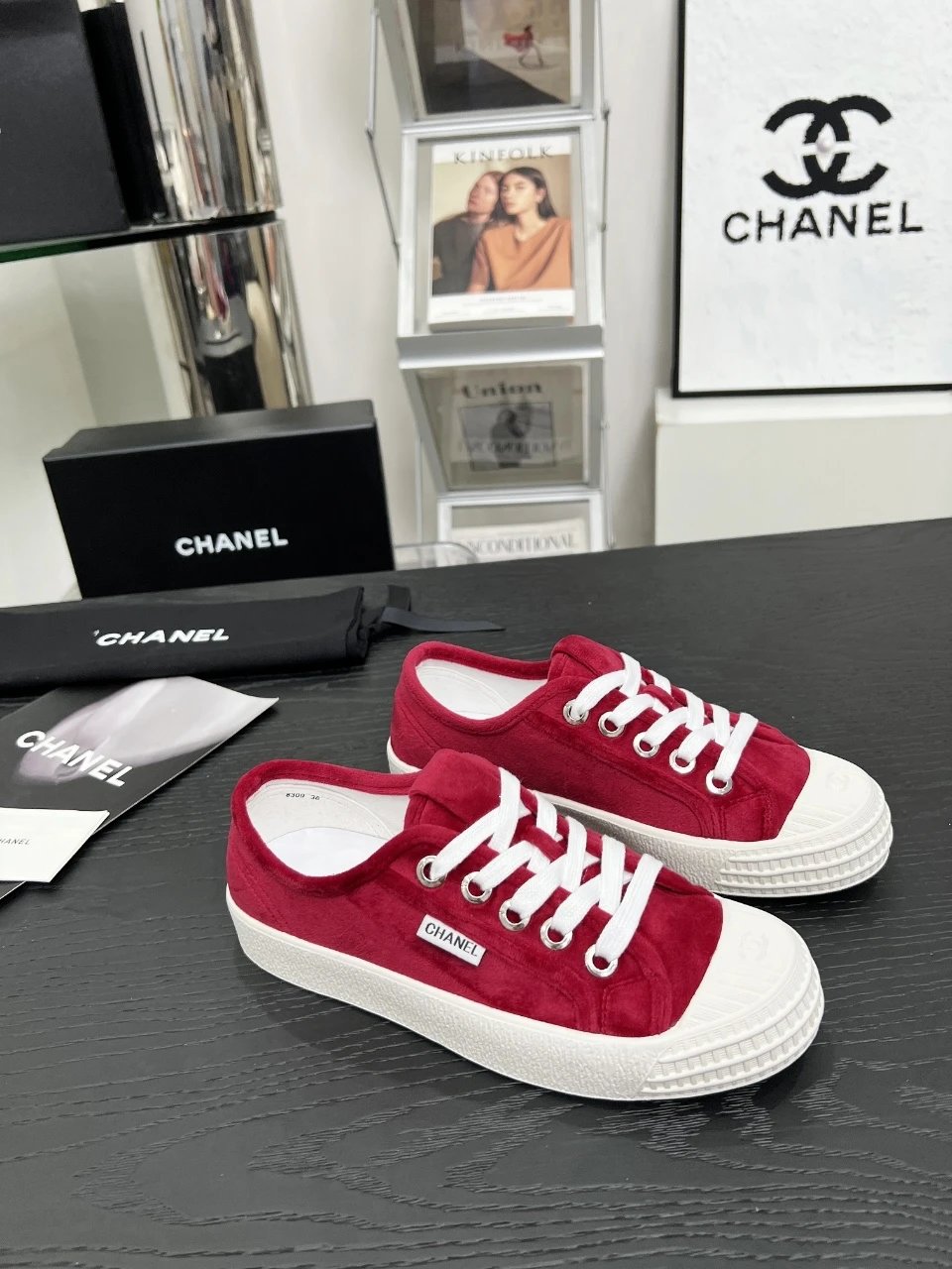 Chanel Vintage Red Sneakers - Gallery Image 1 - Detailed View
