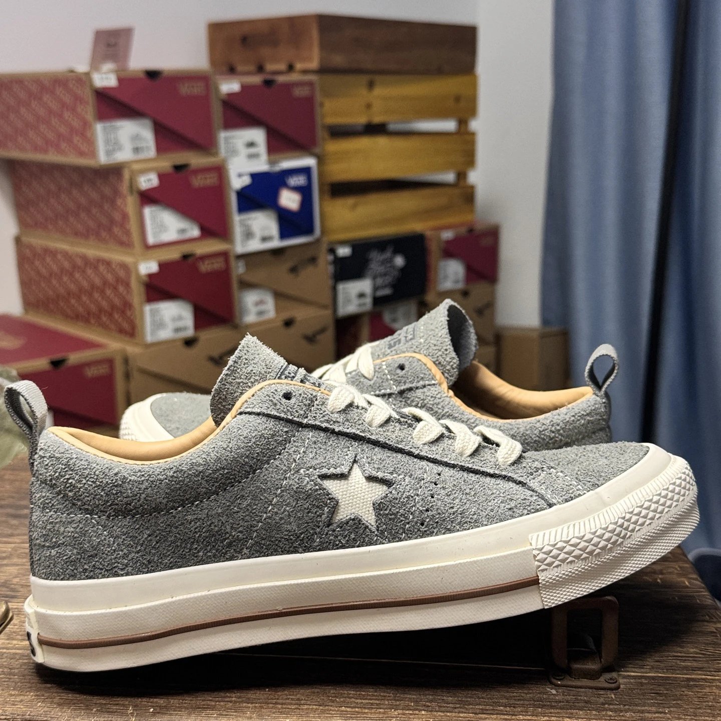Retro Suede Skate Shoes Ash Grey - Gallery Image 2 - Detailed View