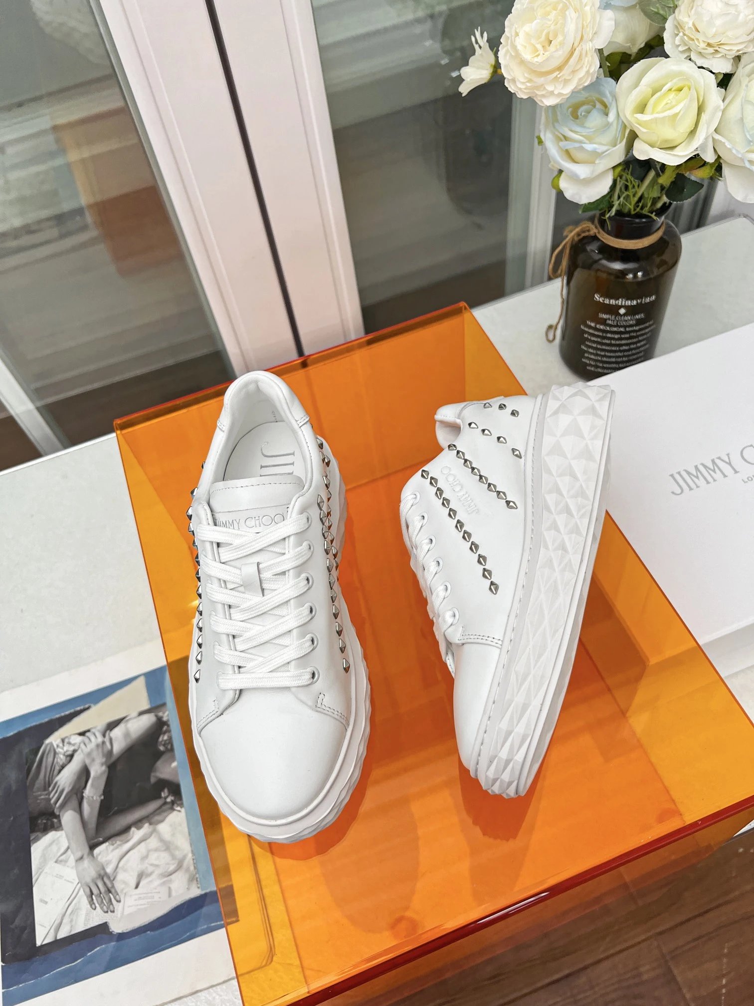 Jimmy Choo Diamond Sneakers White - Gallery Image 8 - Detailed View
