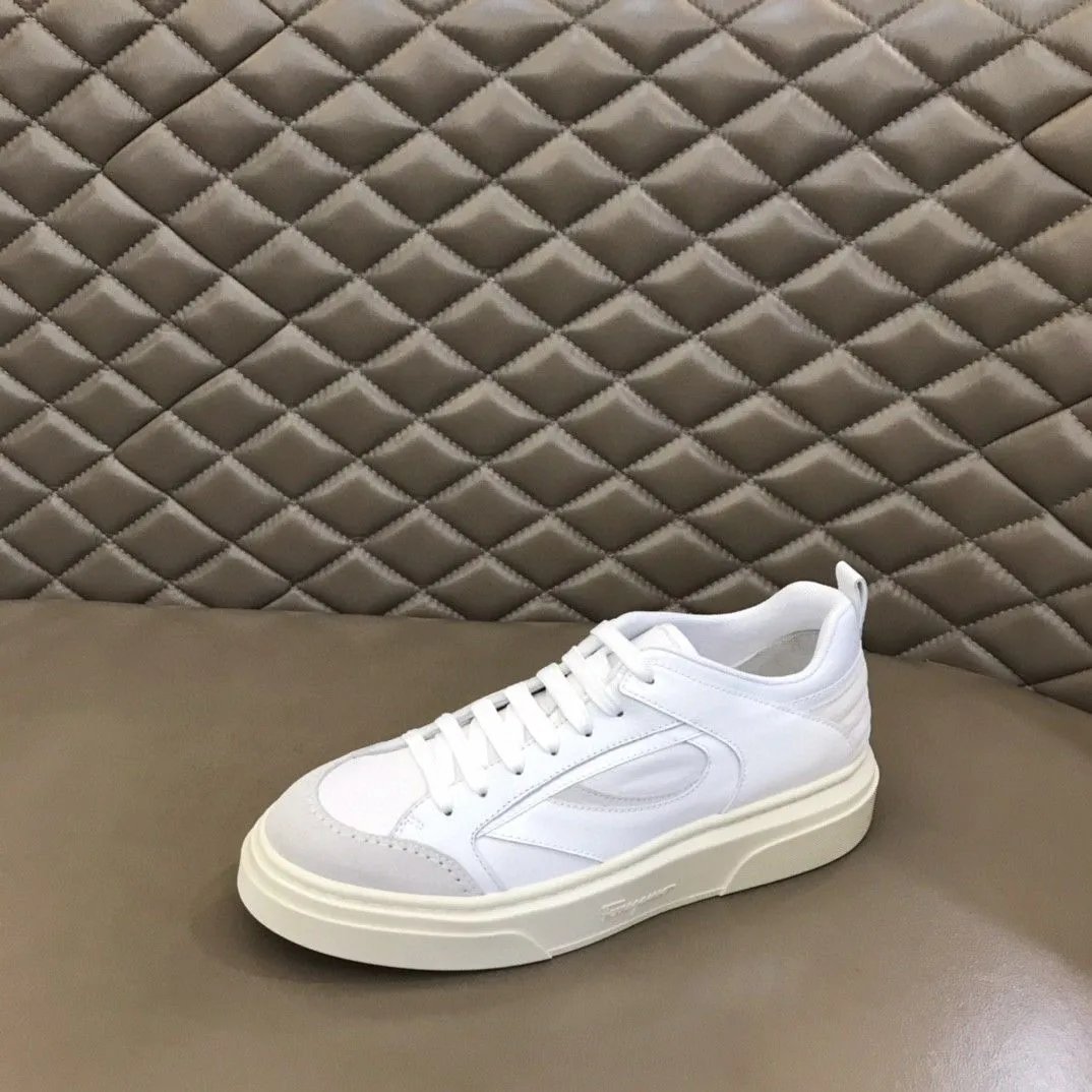Ferragamo Multi-material Casual Sneakers White