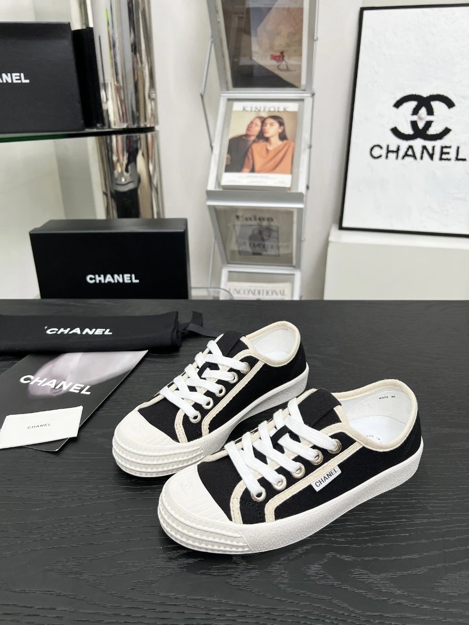 Chanel Vintage Sneakers Black - Gallery Image 3 - Detailed View