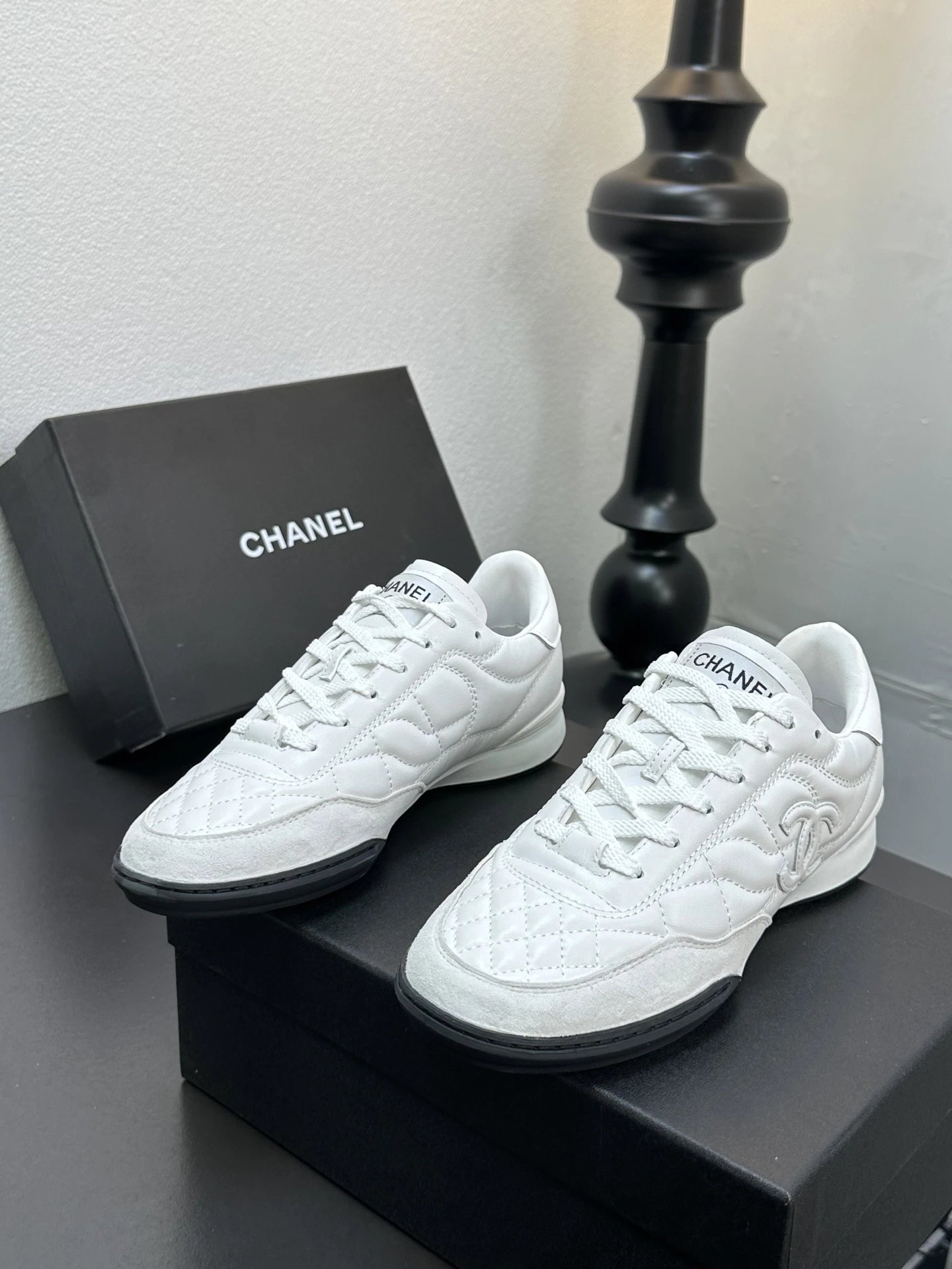 Chanel Quilted Sneakers White - Gallery Image 7 - Detailed View