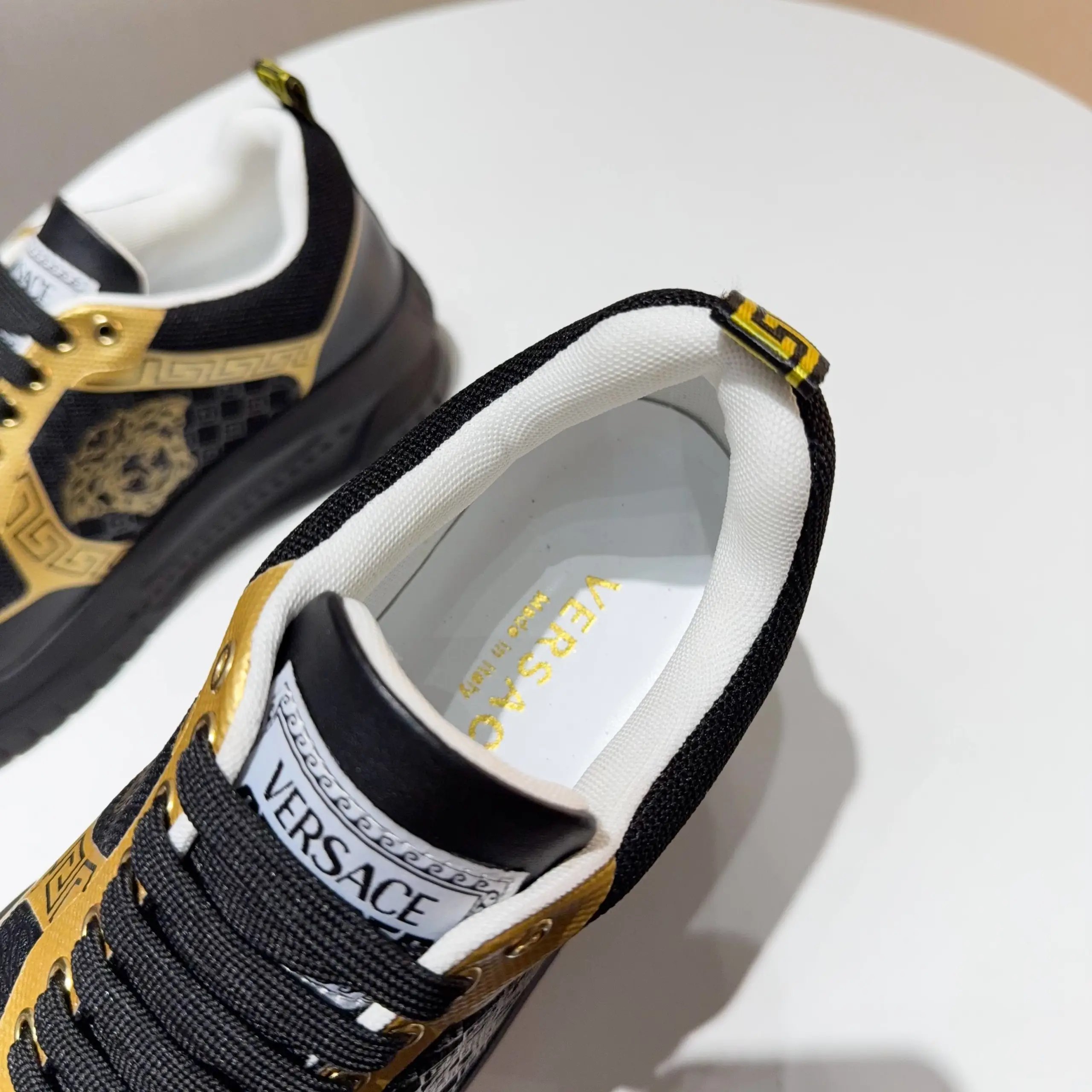 Luxury Knit Chunky Sneakers Obsidian Gold - Gallery Image 5 - Detailed View