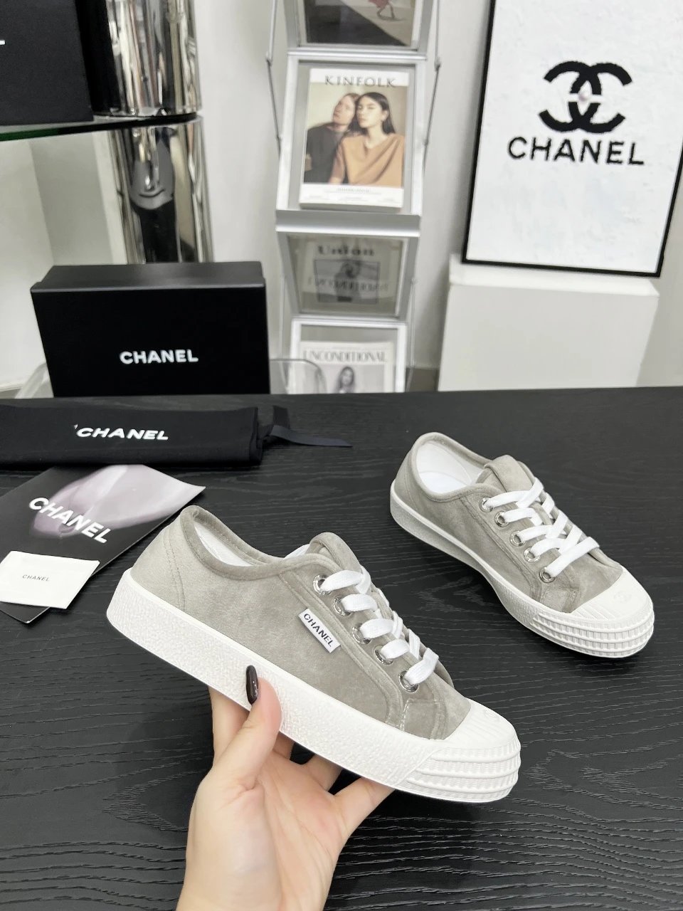 Chanel Vintage Sneakers Gray - Gallery Image 6 - Detailed View