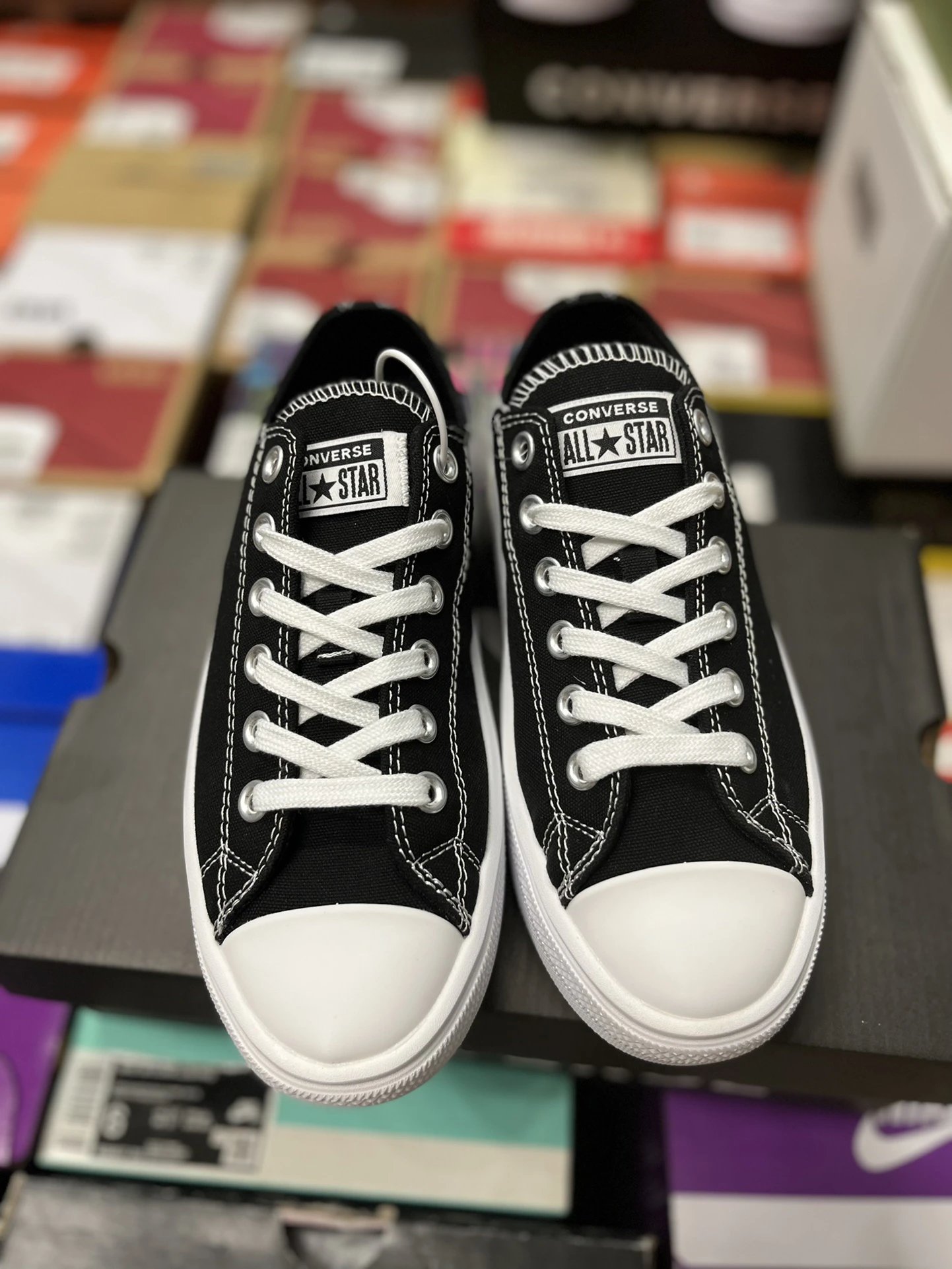 Platform Canvas Low Top Sneakers Ebony Black - Gallery Image 4 - Detailed View