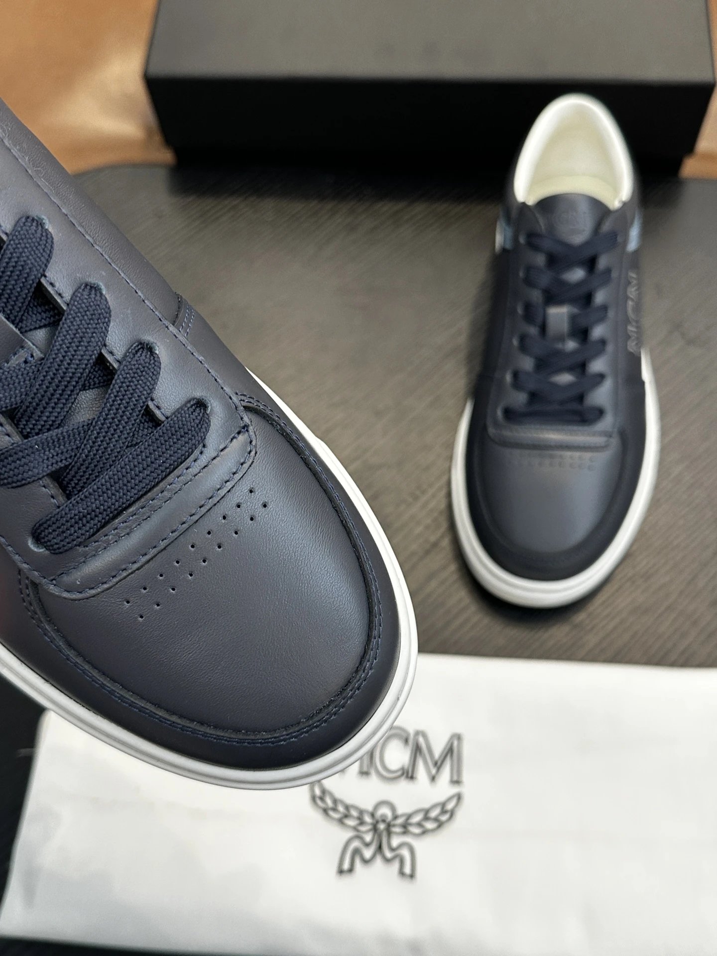 MCM Skystream Cubic Monogram Jacquard Sneaker Black - Gallery Image 6 - Detailed View