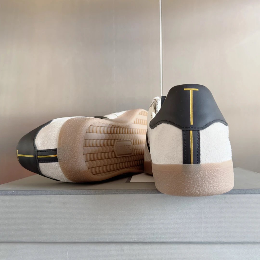 Suede Leather Retro Trainers Navy White - Gallery Image 9 - Detailed View