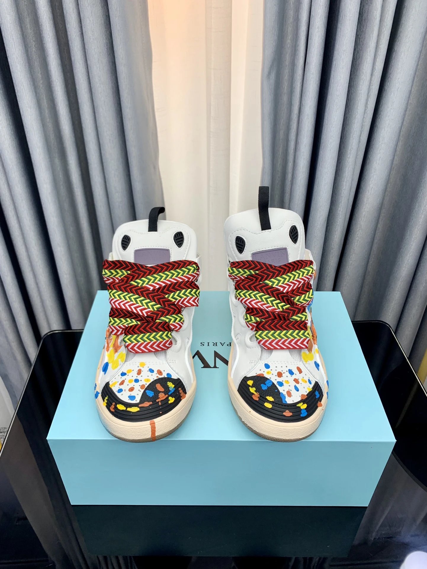 Lanvin Casual Sneakers White/Graffiti - Gallery Image 4 - Detailed View