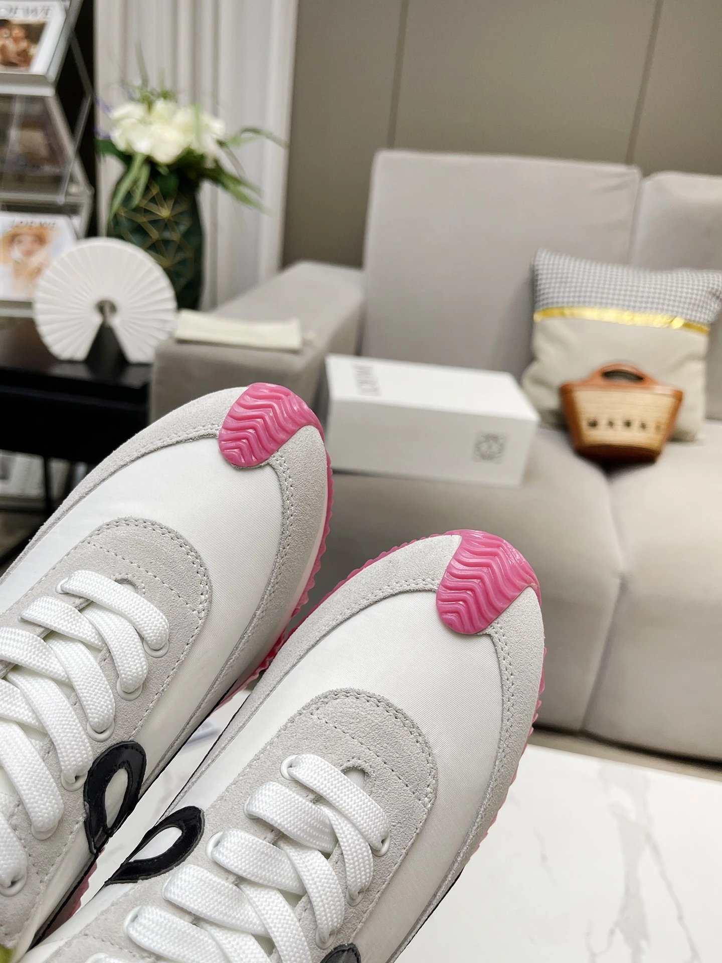 Loewe Hidden Heel Sneakers Grey Black - Gallery Image 8 - Detailed View