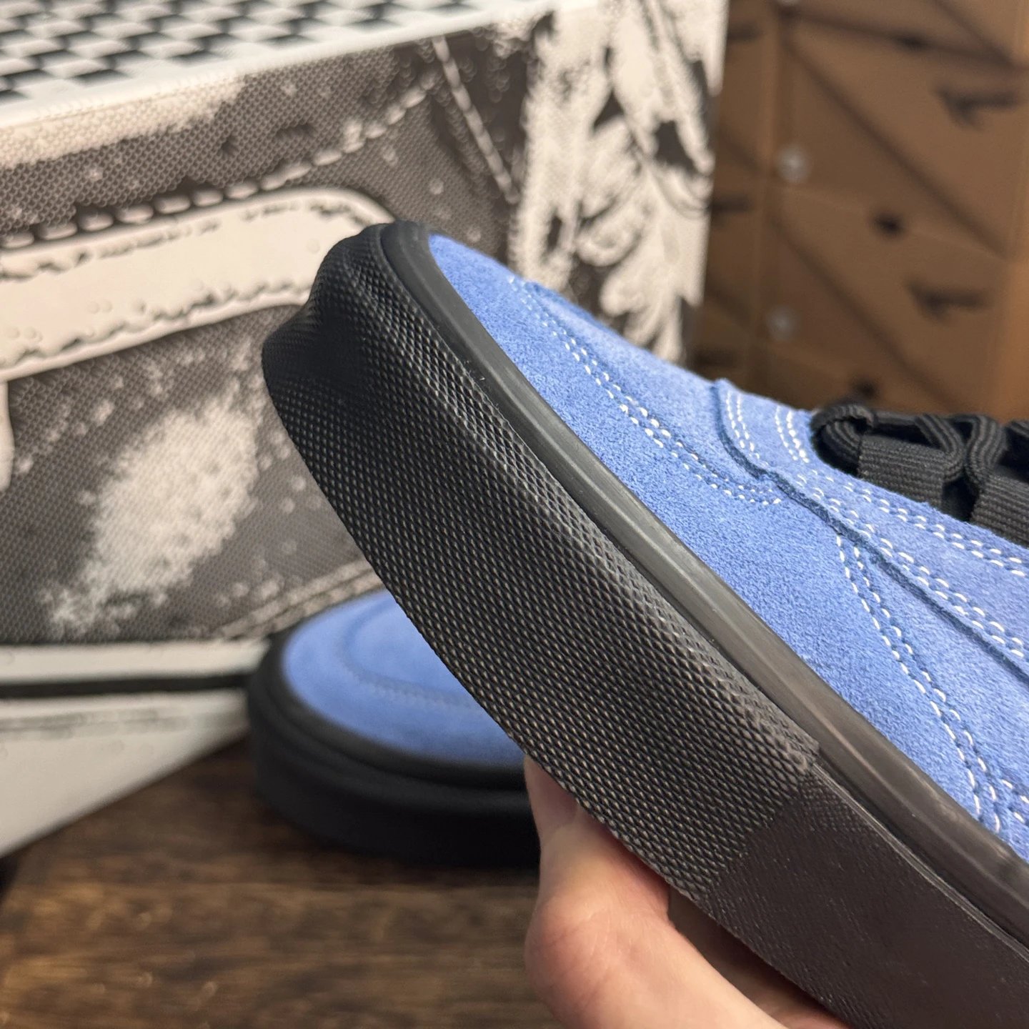 Low Top Suede Skate Shoes Sapphire Black - Gallery Image 6 - Detailed View