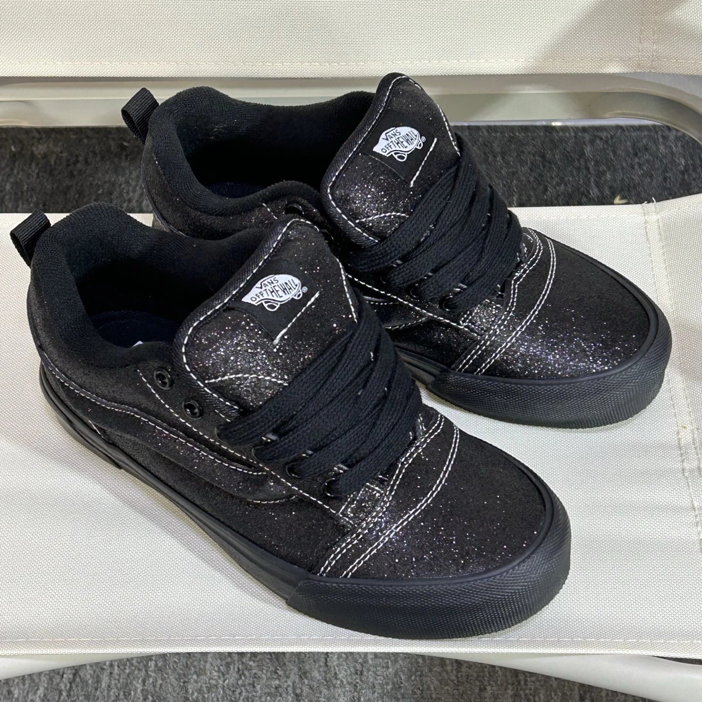 Knu Skool Low Top Skate Shoes Galaxy Black - Gallery Image 3 - Detailed View