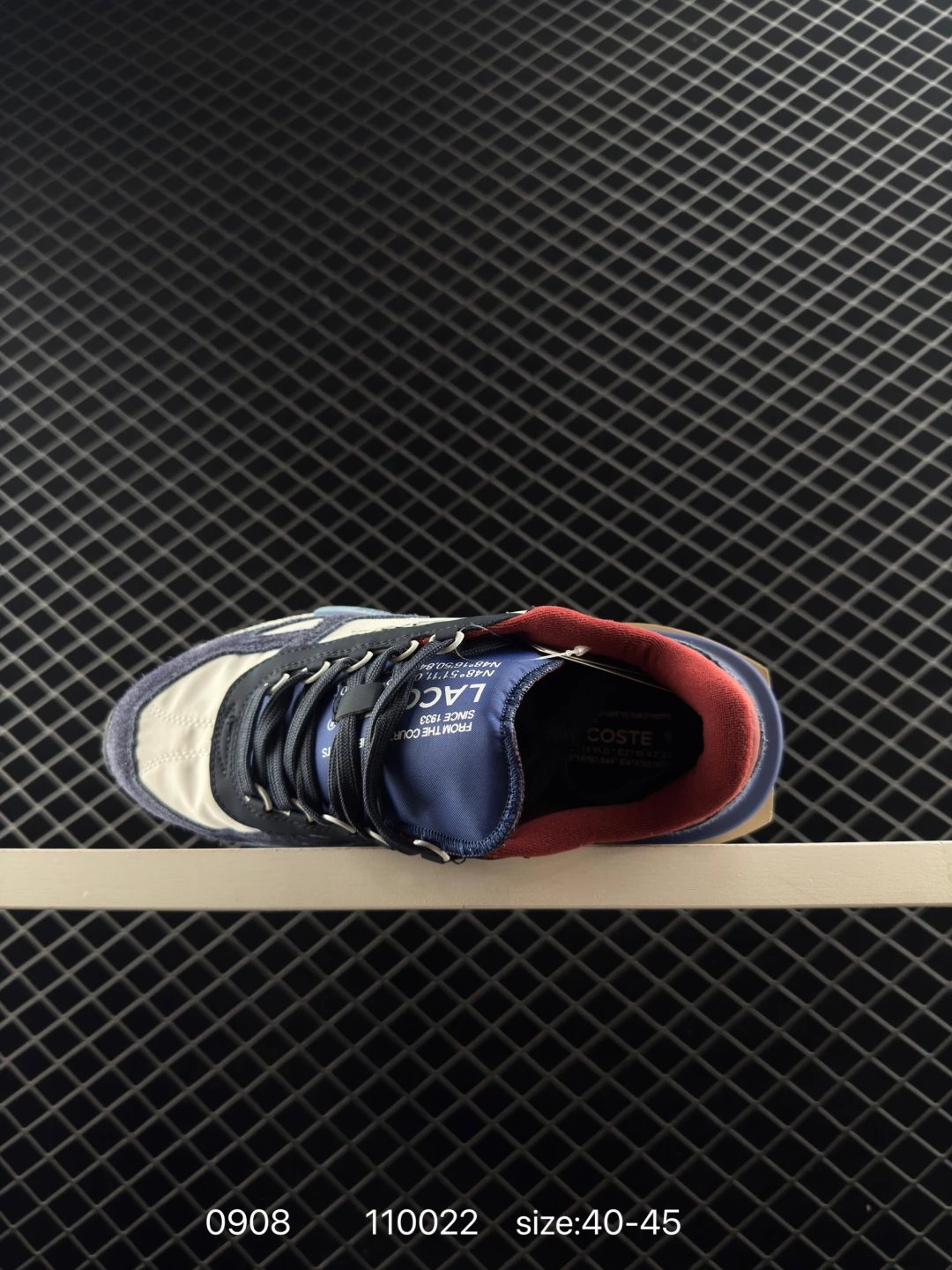 Lacoste Elite Active Sneakers Blue White Red - Gallery Image 3 - Detailed View