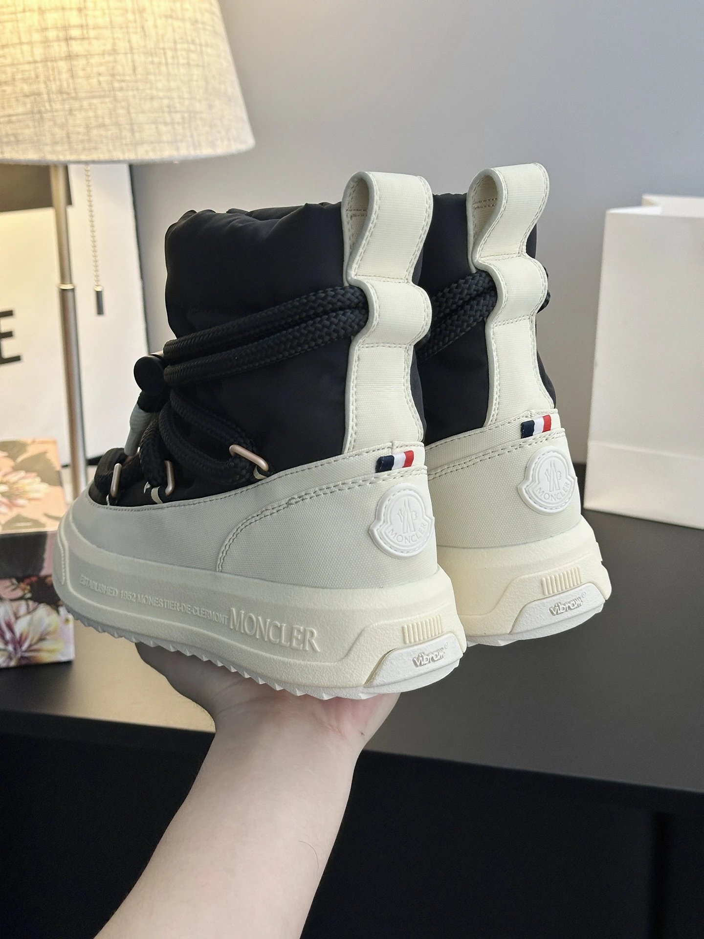 Moncler Mid Boots Black & White - Gallery Image 9 - Detailed View