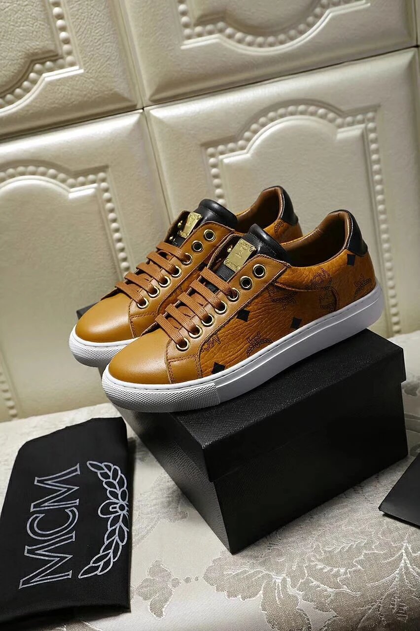 MCM Classic Leather Sneakers Brown - High Quality Product Image - Cnfans