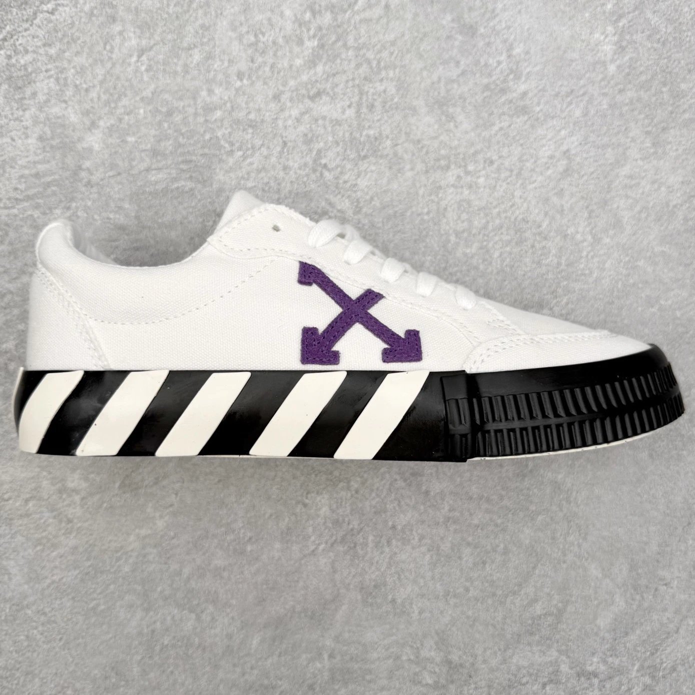 Low Top Canvas Skate Sneakers Anti-Slip Durable Ivory Purple - Gallery Image 1 - Detailed View