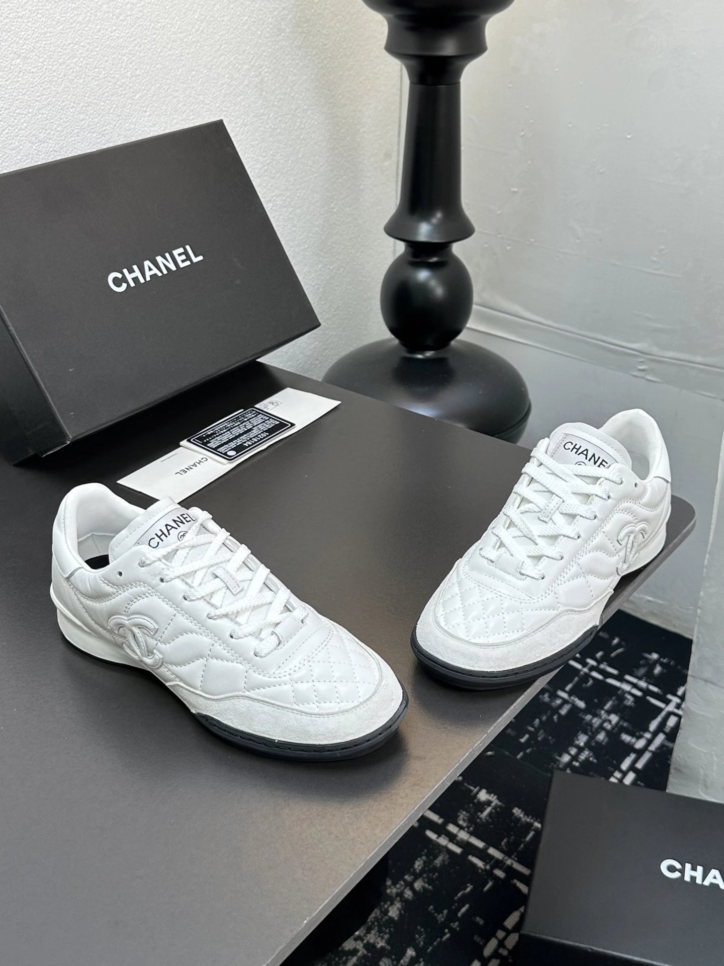 Chanel Quilted Sneakers White - Gallery Image 6 - Detailed View