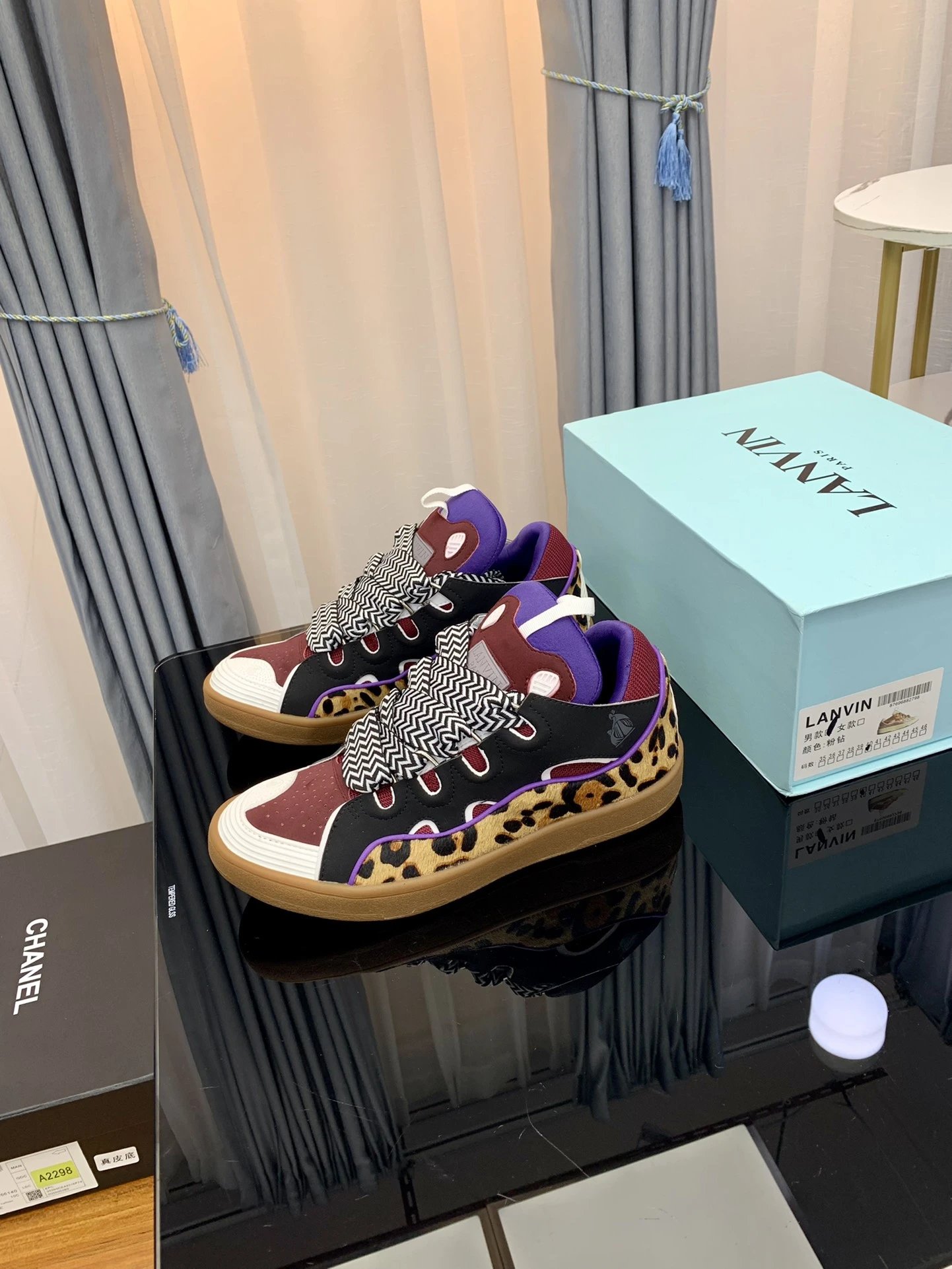 Lanvin Casual Sneakers Red Black - Gallery Image 2 - Detailed View