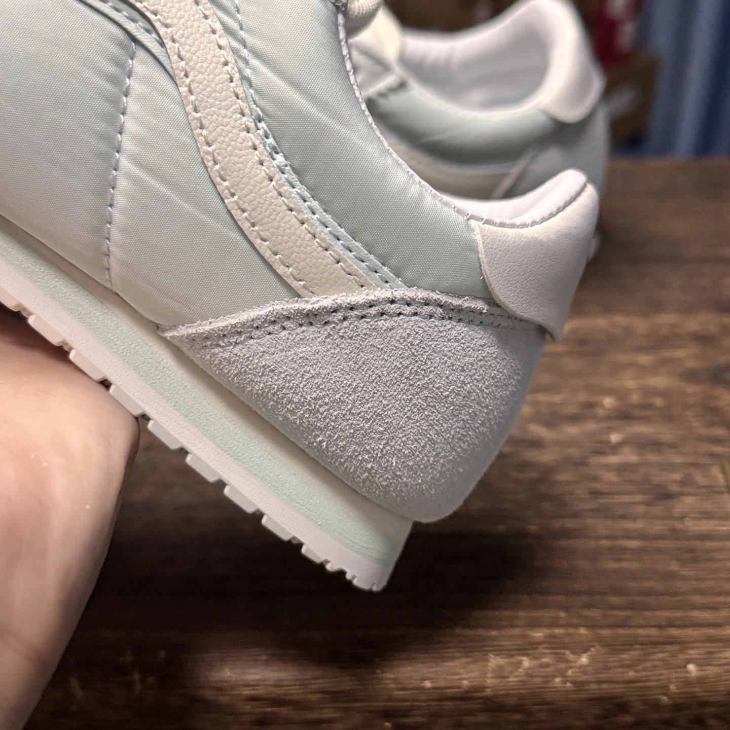 Retro Suede Nylon Low Sneakers Frost White - Gallery Image 6 - Detailed View