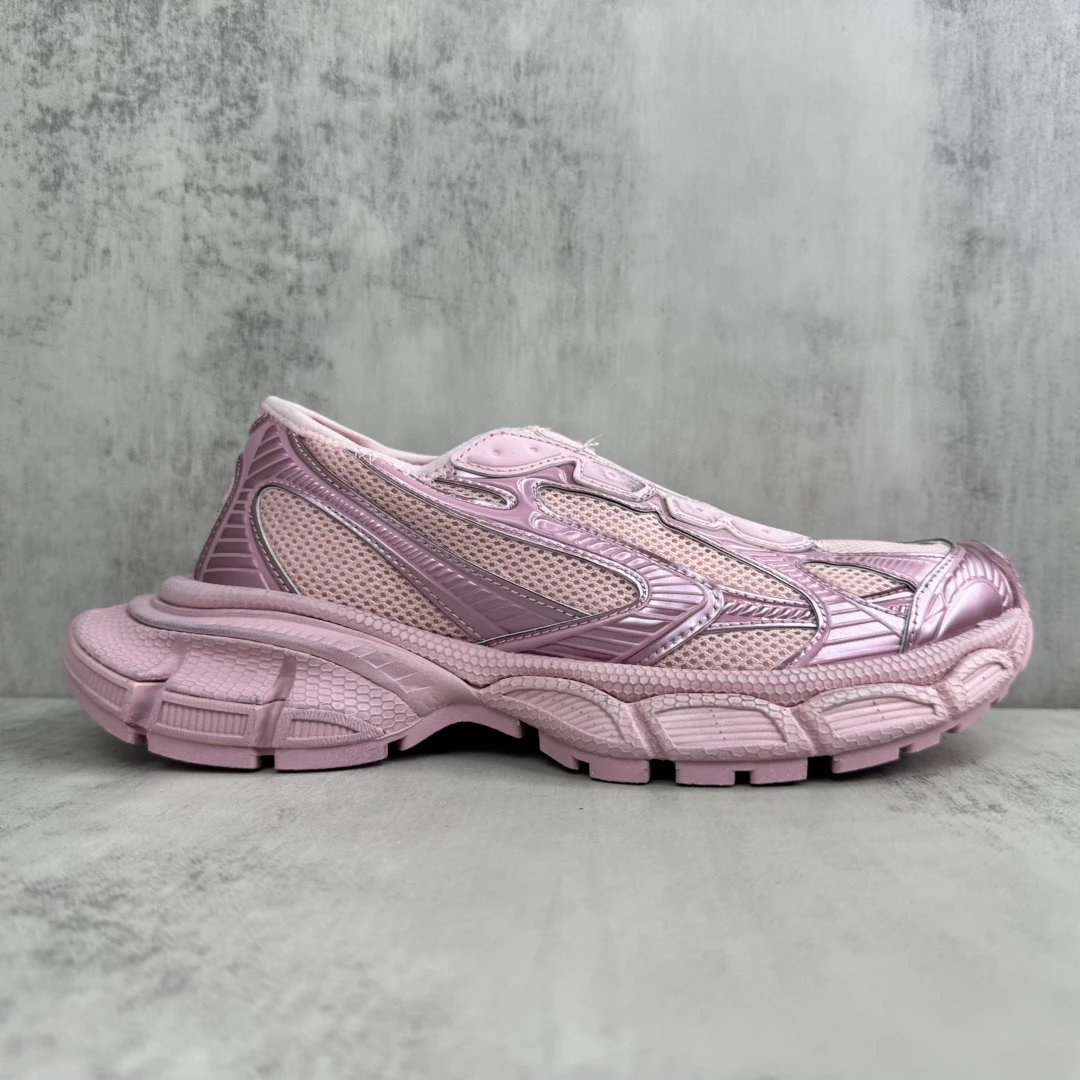 Chunky Mesh Slip On Sneakers Street Style Rose Pink - Gallery Image 6 - Detailed View