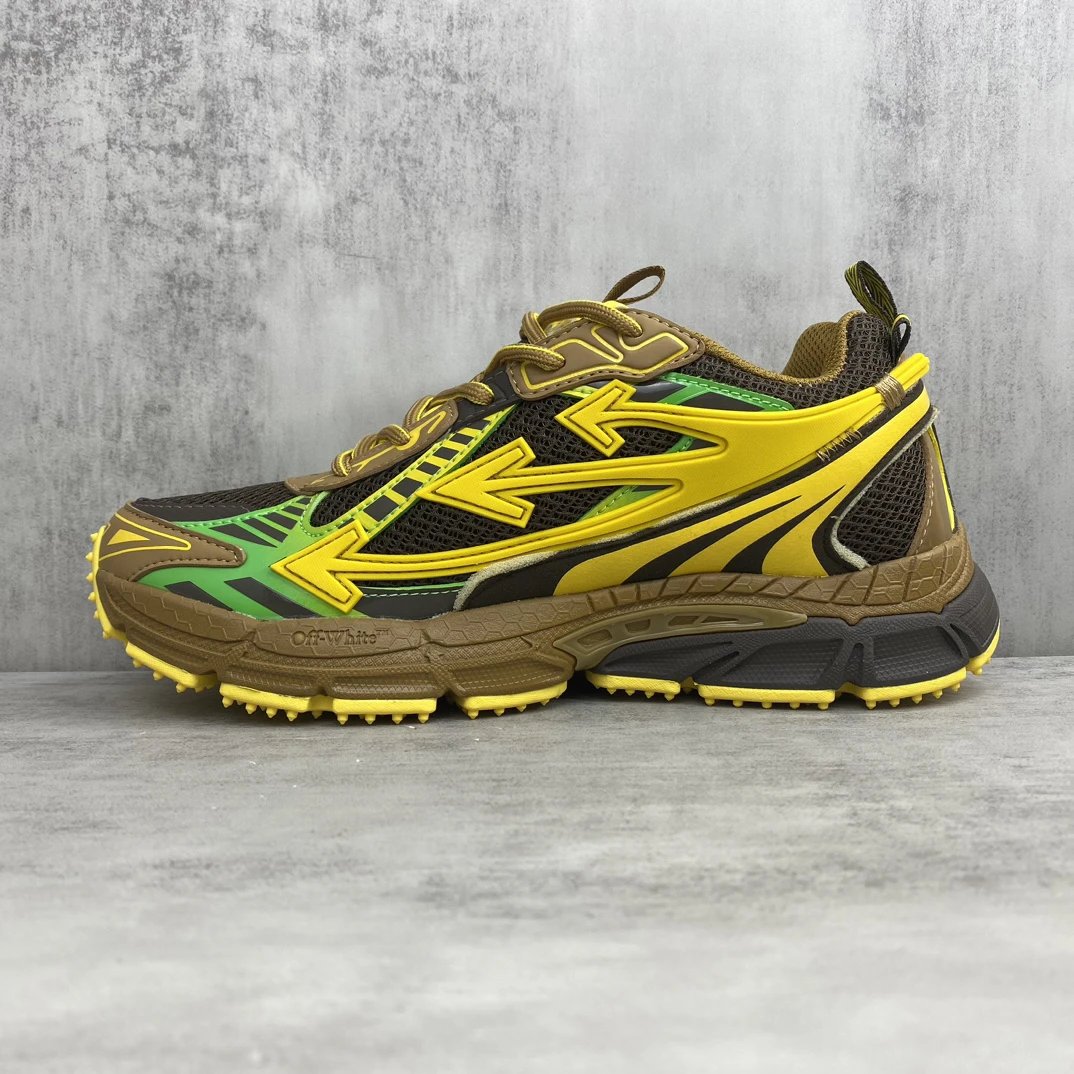 Retro Mesh EVA Trail Running Sneakers in Amber Yellow - Gallery Image 7 - Detailed View
