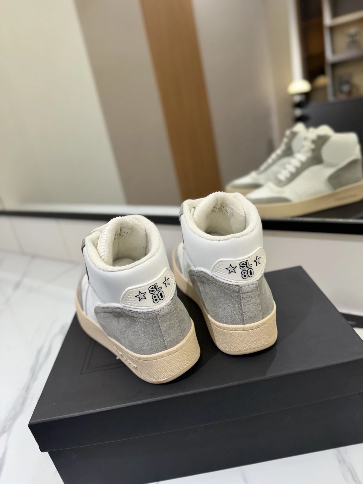 Saint Laurent SL61 Sneakers White Grey - Gallery Image 6 - Detailed View