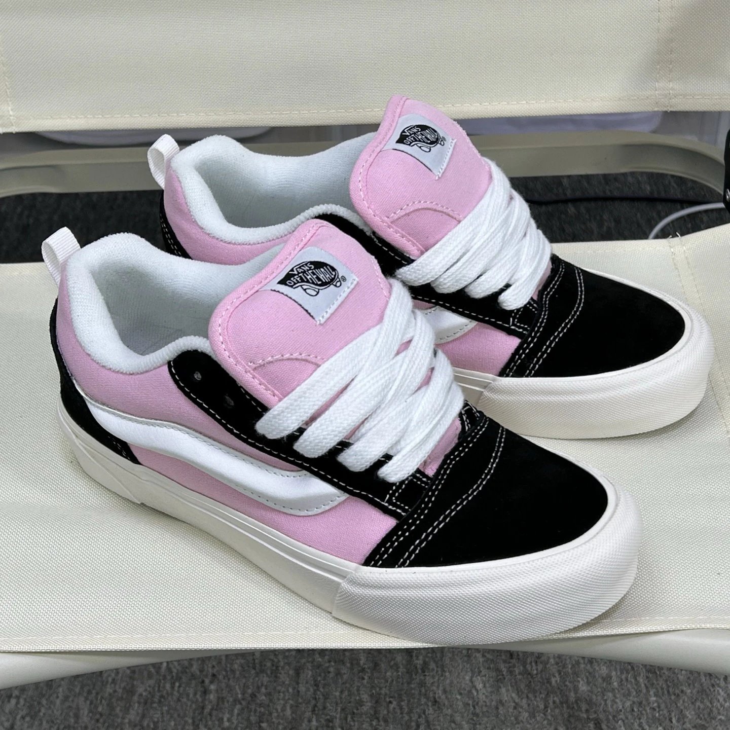 Knu Skool Low Skate Sneakers Rose Pink - Gallery Image 2 - Detailed View