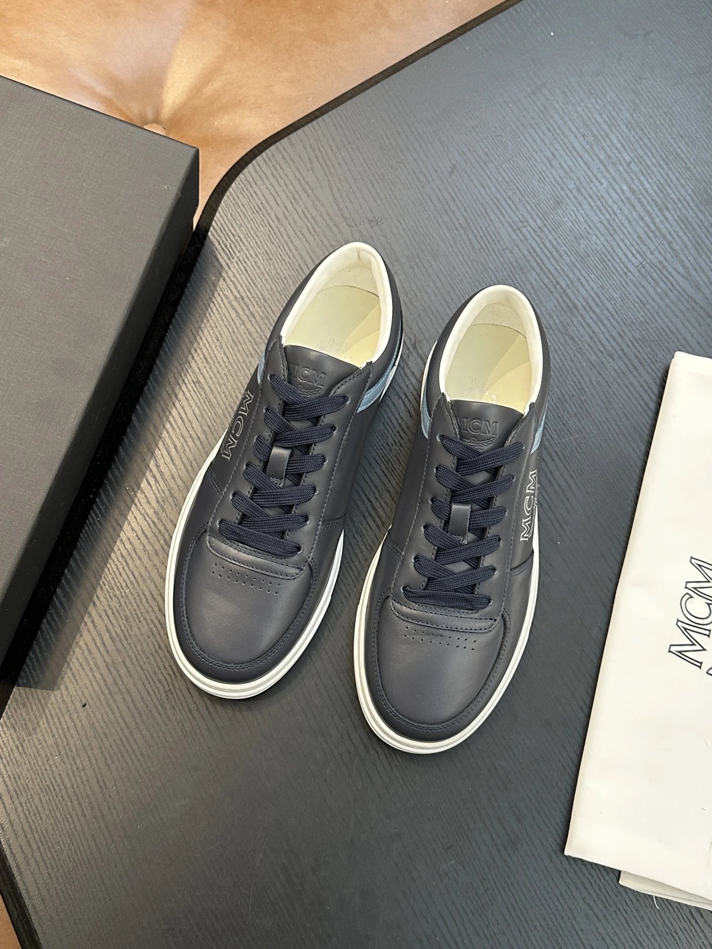 MCM Skystream Cubic Monogram Jacquard Sneaker Black - Gallery Image 3 - Detailed View