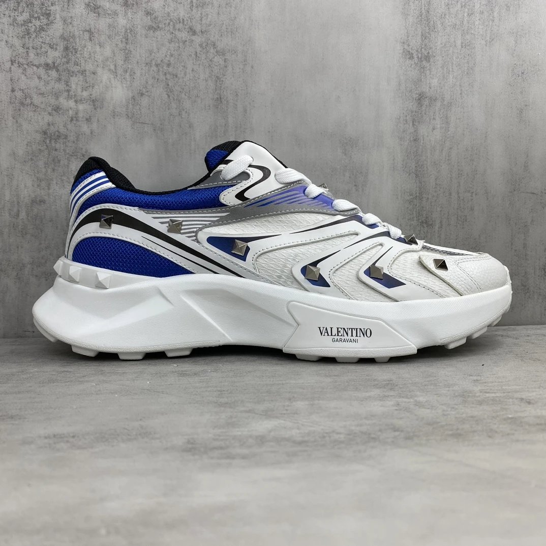 Chunky Leather Running Sneakers White Sapphire - Gallery Image 6 - Detailed View