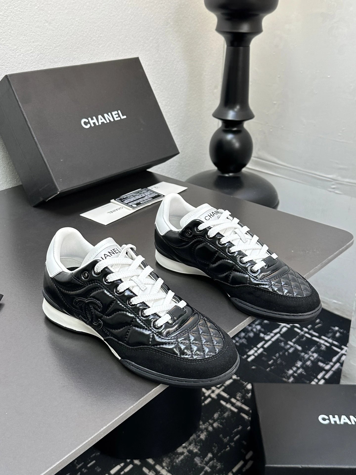 Chanel Quilted Sneakers Black - Gallery Image 2 - Detailed View